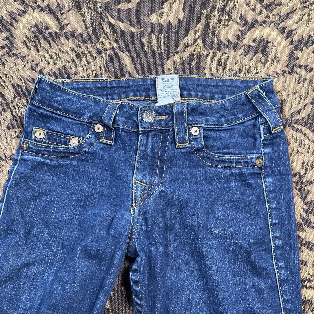 Vtg True Religion Jeans Womens Size 27 Blue Hi Rise Legging Embroidered USA - Picture 2 of 10